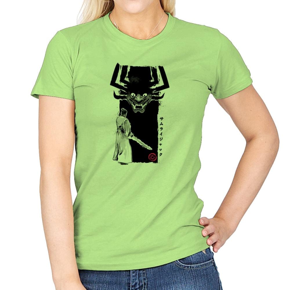 Return of the Samurai - Sumi Ink Wars - Womens T-Shirts RIPT Apparel Small / Mint Green