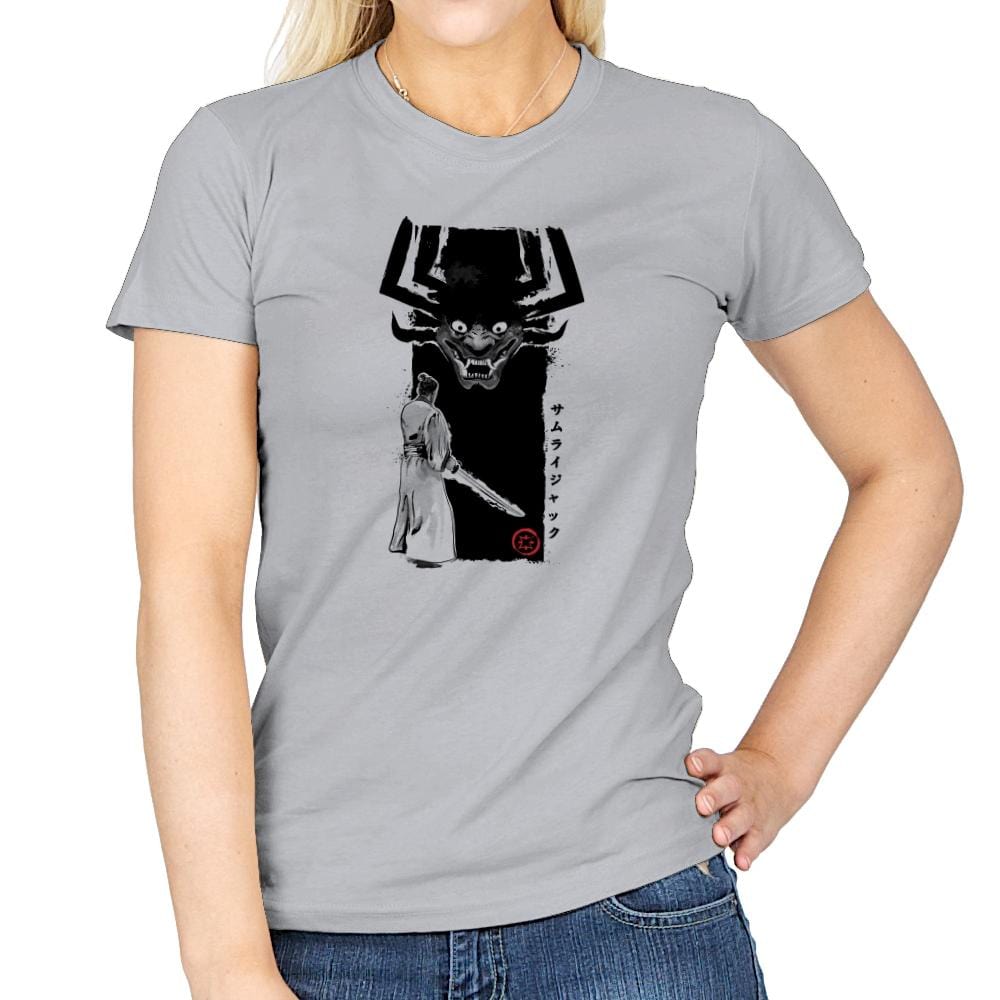 Return of the Samurai - Sumi Ink Wars - Womens T-Shirts RIPT Apparel Small / Sport Grey