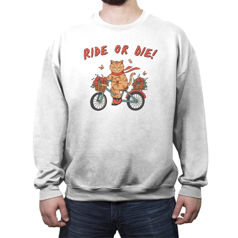 Ride or Die Catana - Crew Neck Sweatshirt Crew Neck Sweatshirt RIPT Apparel Small / White