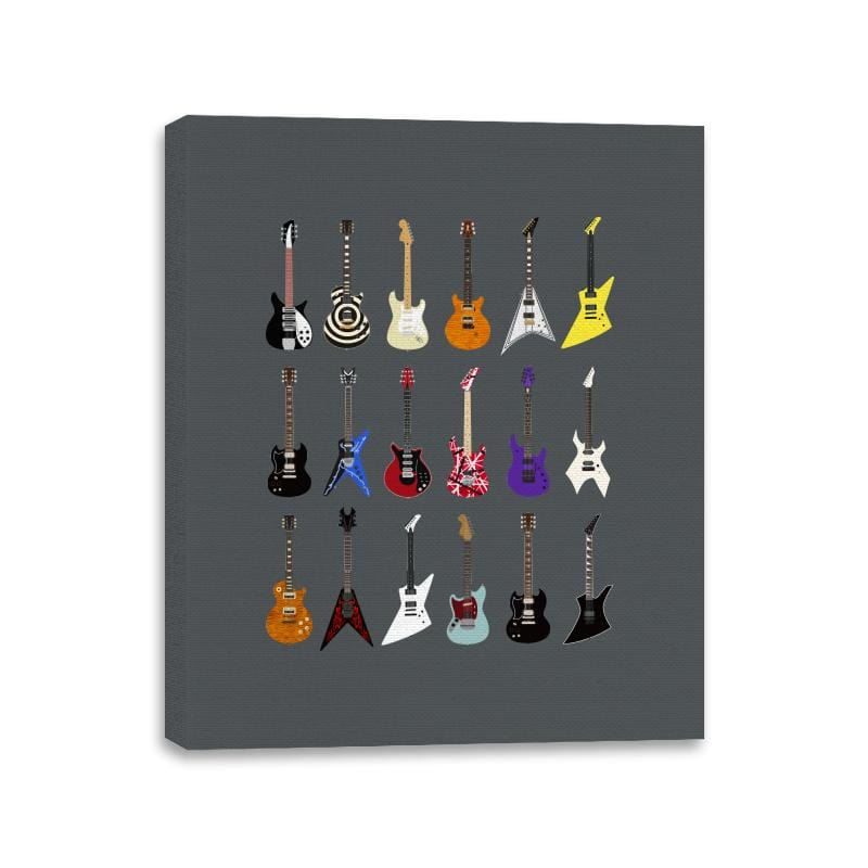 Riffs that Rocked the World - Iconic Guitars from Rock and Metal Legends - Canvas Wraps Canvas Wraps RIPT Apparel 11x14 / Charcoal