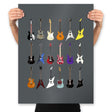 Riffs that Rocked the World - Iconic Guitars from Rock and Metal Legends - Prints Posters RIPT Apparel 18x24 / Charcoal