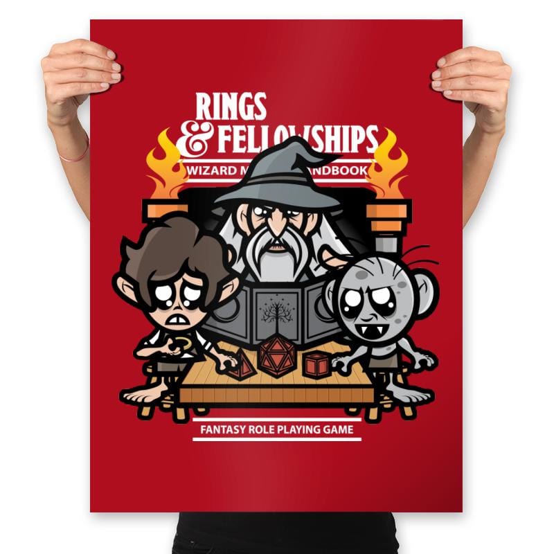 Rings and Fellowships - Prints Posters RIPT Apparel 18x24 / Red