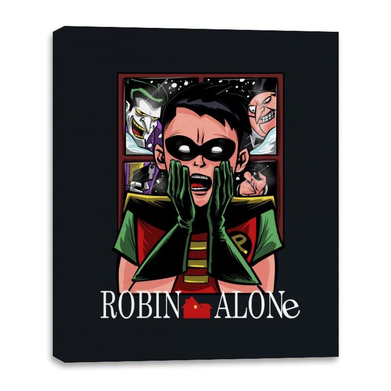 Robin Alone - Canvas Wraps Canvas Wraps RIPT Apparel 16x20 / Black