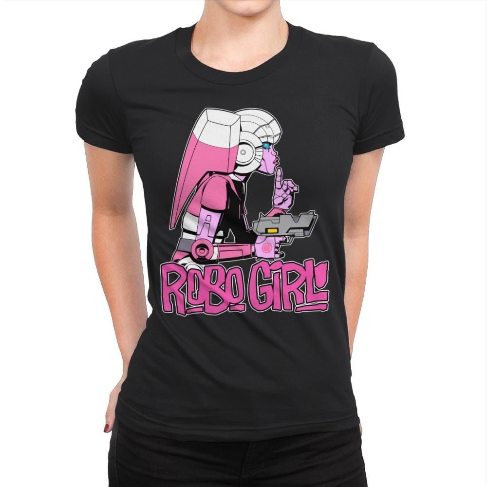 Robo Girl - Womens Premium T-Shirts RIPT Apparel Small / Black