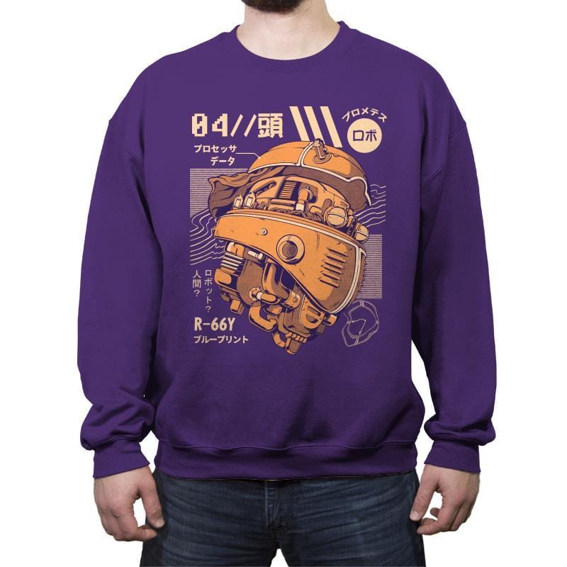 Robo-Head - Crew Neck Sweatshirt Crew Neck Sweatshirt RIPT Apparel