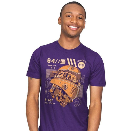 Robo-Head - Mens T-Shirts RIPT Apparel Small / Purple