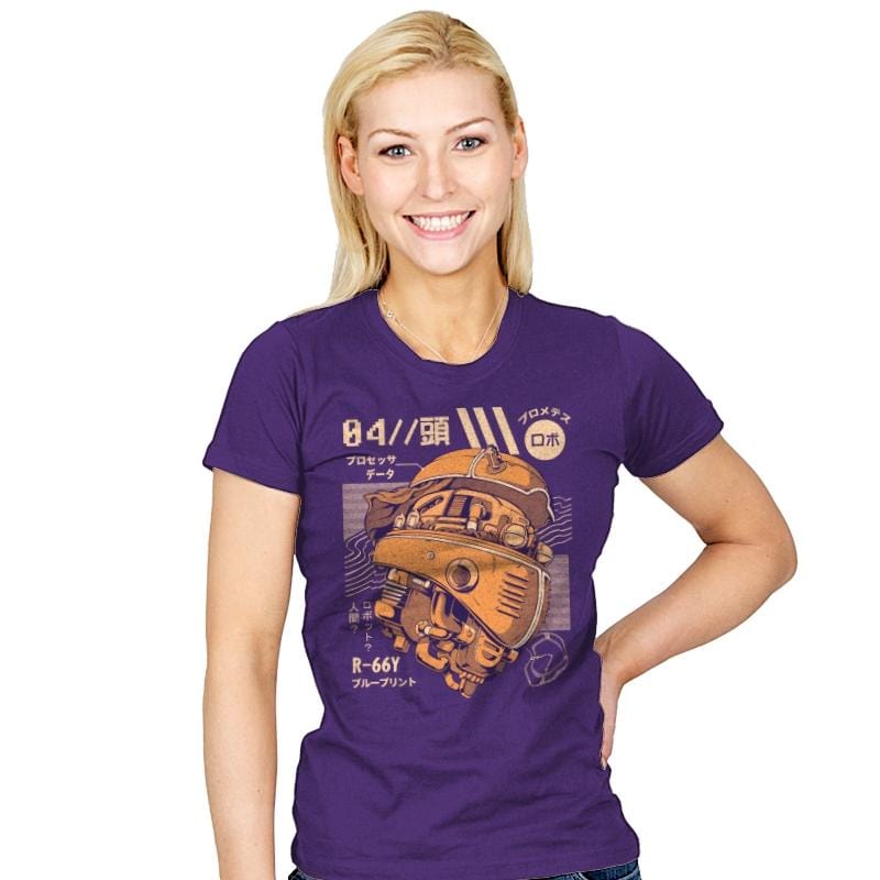 Robo-Head - Womens T-Shirts RIPT Apparel Small / Purple