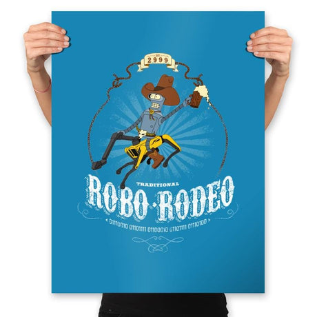 Robo-Rodeo - Prints Posters RIPT Apparel 18x24 / Sapphire