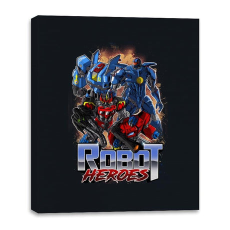 Robot Heroes - Canvas Wraps Canvas Wraps RIPT Apparel 16x20 / Black