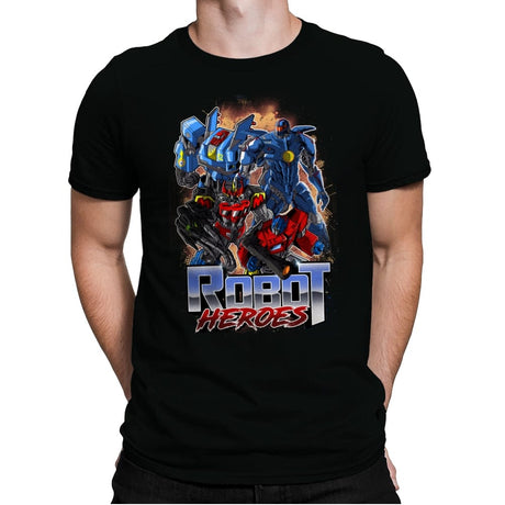 Robot Heroes - Mens Premium T-Shirts RIPT Apparel Small / Black