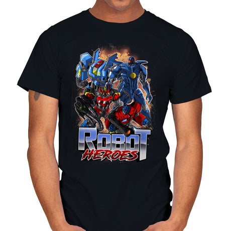 Robot Heroes - Mens T-Shirts RIPT Apparel Small / Black