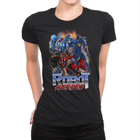 Robot Heroes - Womens Premium T-Shirts RIPT Apparel Small / Black