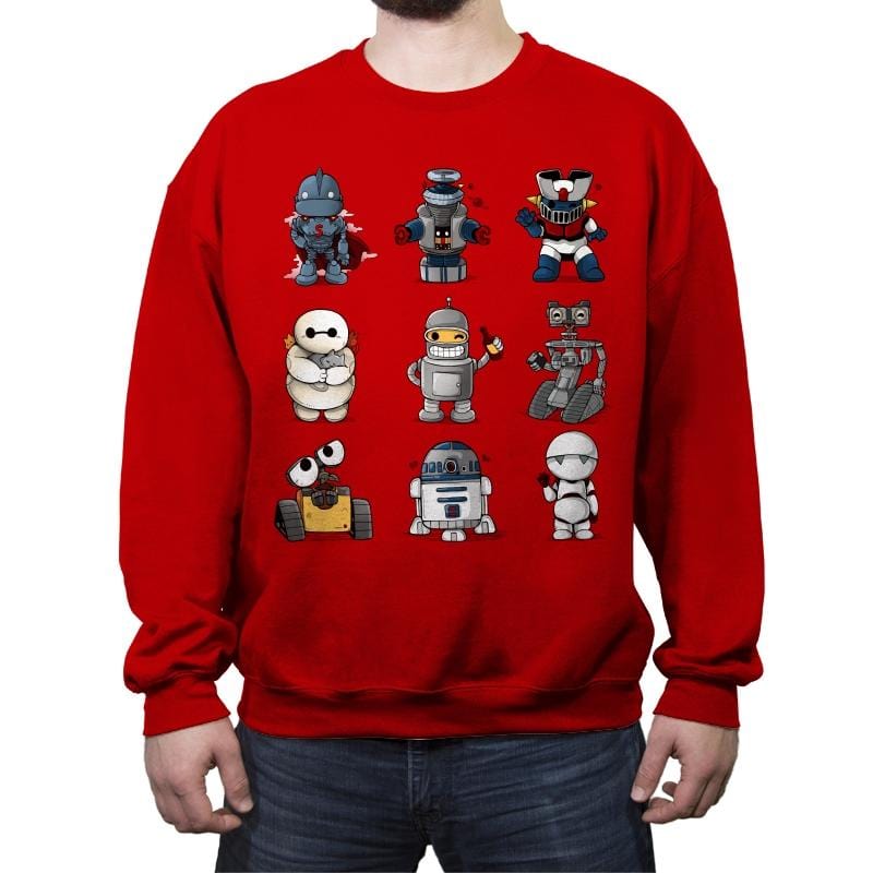 Robot Kawaii - Crew Neck Sweatshirt Crew Neck Sweatshirt RIPT Apparel Small / Red