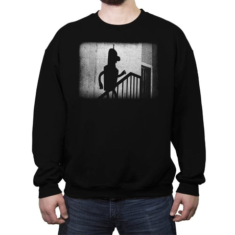 Robot Shadow - Crew Neck Sweatshirt Crew Neck Sweatshirt RIPT Apparel Small / Black