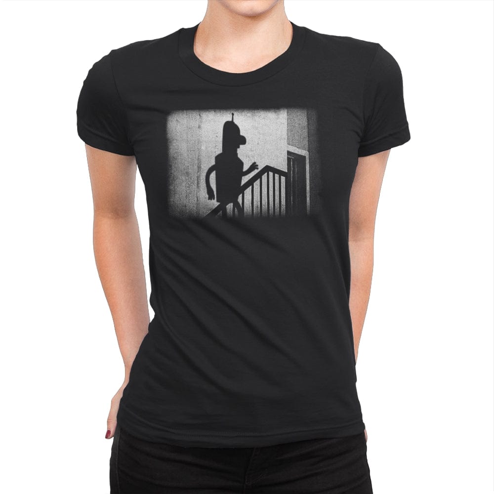 Robot Shadow - Womens Premium T-Shirts RIPT Apparel Small / Black