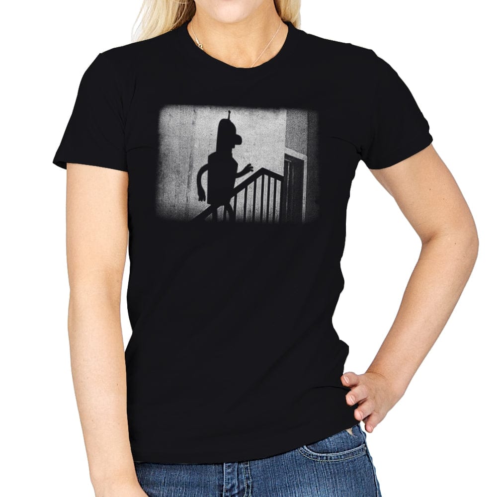 Robot Shadow - Womens T-Shirts RIPT Apparel Small / Black