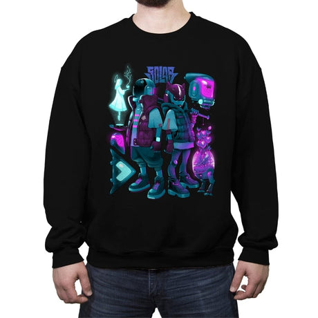 Robots & Faith - Crew Neck Sweatshirt Crew Neck Sweatshirt RIPT Apparel Small / Black