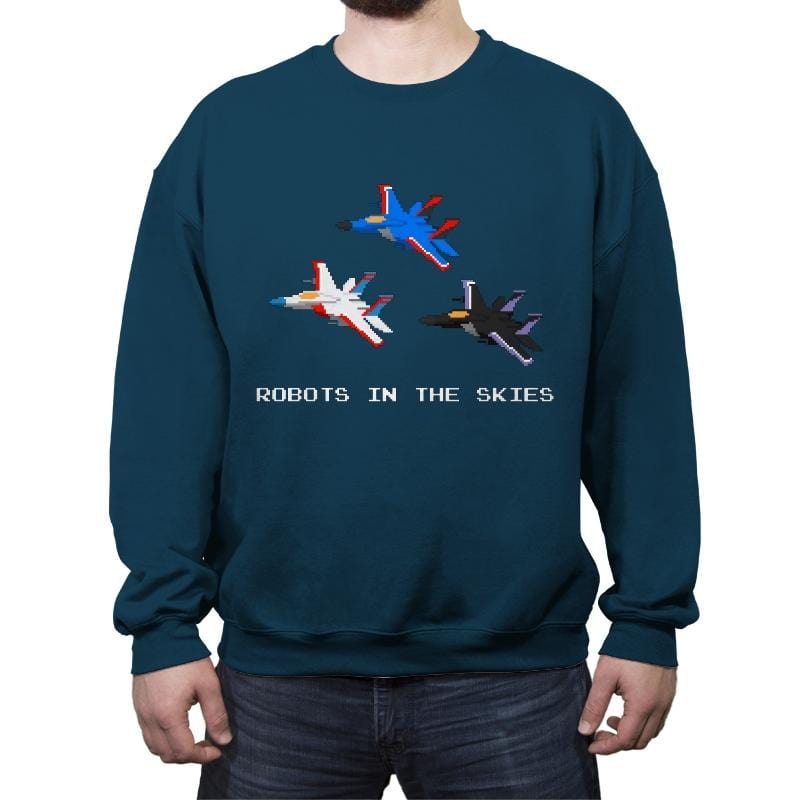 Robots in the Skies - Crew Neck Sweatshirt Crew Neck Sweatshirt RIPT Apparel