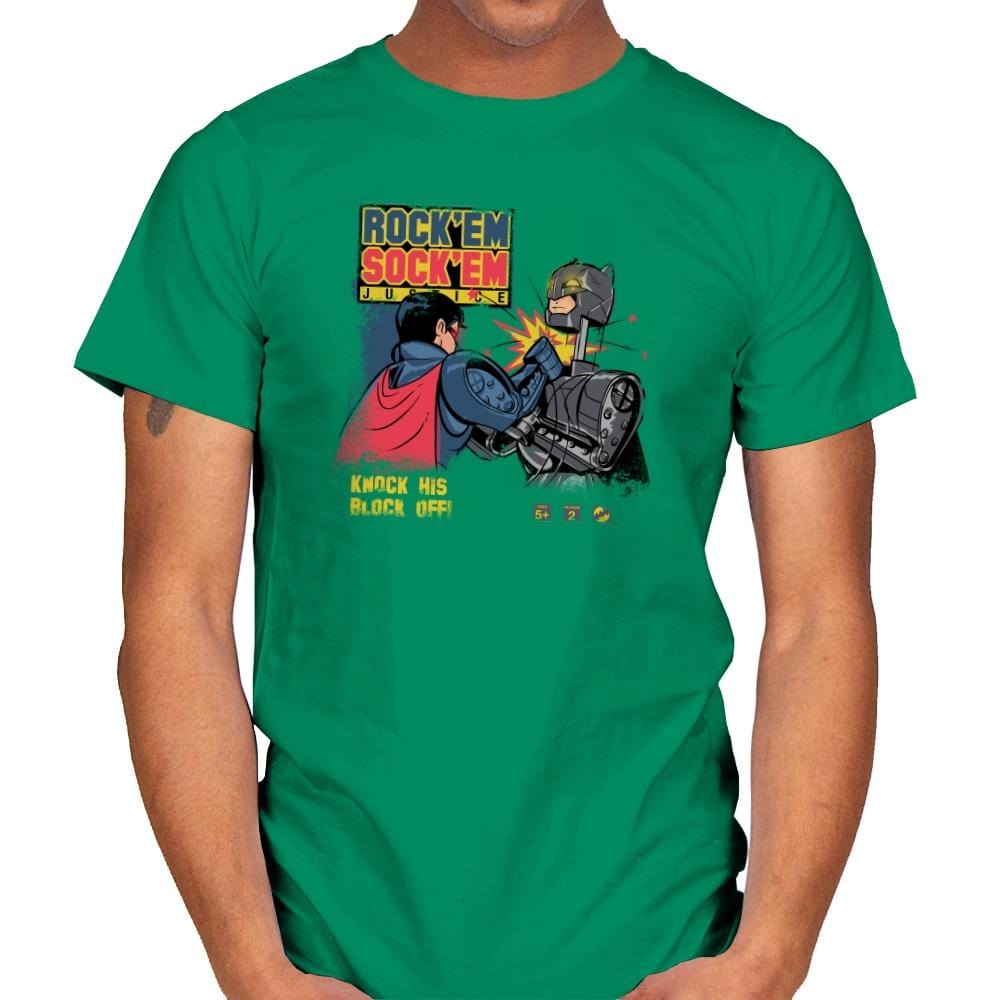 Rock 'em Sock 'em Justice Exclusive - Mens T-Shirts RIPT Apparel Small / Kelly Green