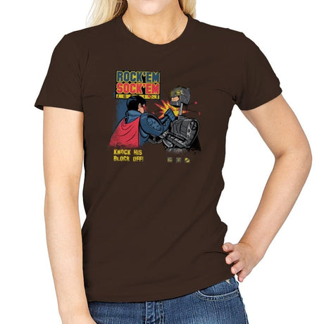 Rock 'em Sock 'em Justice Exclusive - Womens T-Shirts RIPT Apparel Small / Dark Chocolate