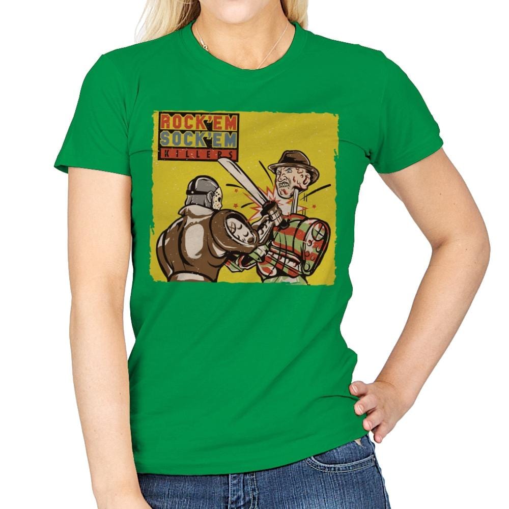 Rock'em Sock'em Killers - Womens T-Shirts RIPT Apparel Small / Irish Green