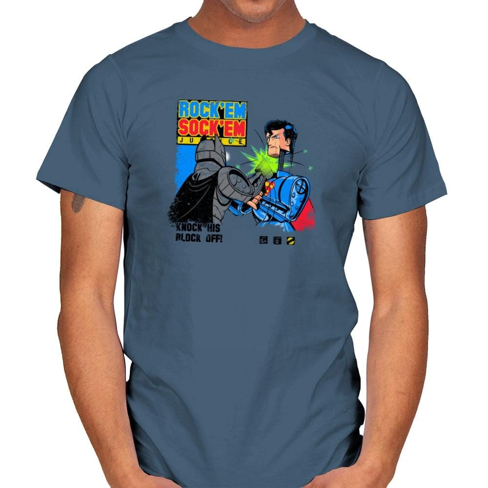 Rock 'em Sock 'em Super Friends Exclusive - Mens T-Shirts RIPT Apparel Small / Indigo Blue