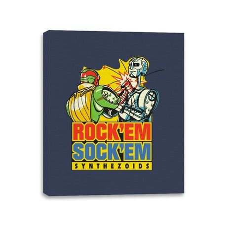 Rock'em Sock'em Synthezoids - Canvas Wraps Canvas Wraps RIPT Apparel 11x14 / Navy