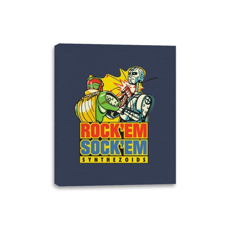 Rock'em Sock'em Synthezoids - Canvas Wraps Canvas Wraps RIPT Apparel 8x10 / Navy