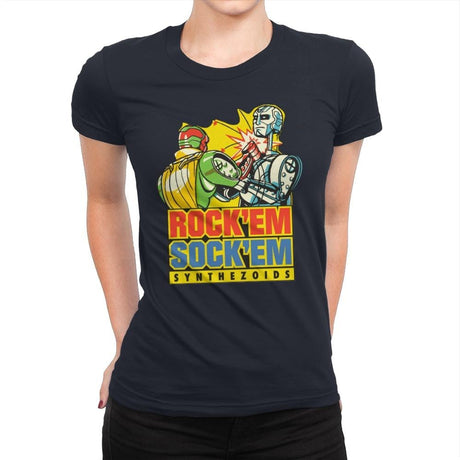 Rock'em Sock'em Synthezoids - Womens Premium T-Shirts RIPT Apparel Small / Midnight Navy