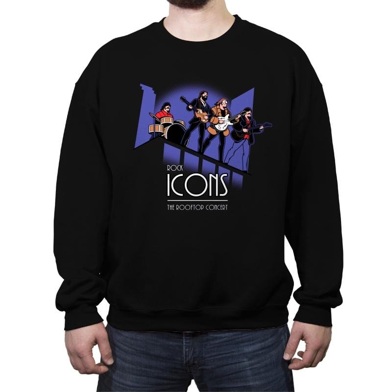 Rock Icons - Crew Neck Sweatshirt Crew Neck Sweatshirt RIPT Apparel Small / Black