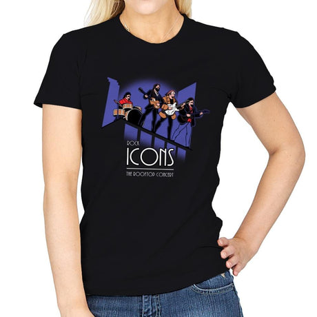 Rock Icons - Womens T-Shirts RIPT Apparel Small / Black