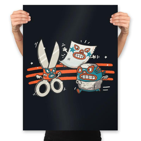 Rock_Paper_Scissor_Hold - Prints Posters RIPT Apparel 18x24 / Black