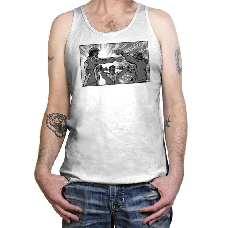 Rock Paper Scissors Mexican Standoff - Tanktop Tanktop RIPT Apparel X-Small / White