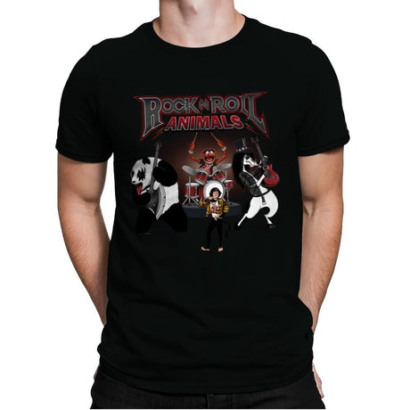 Rock & Roll Animals - Mens Premium T-Shirts RIPT Apparel Small / Black