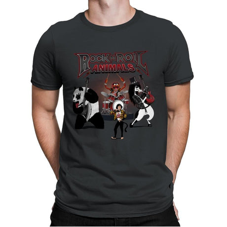 Rock & Roll Animals - Mens Premium T-Shirts RIPT Apparel Small / Heavy Metal