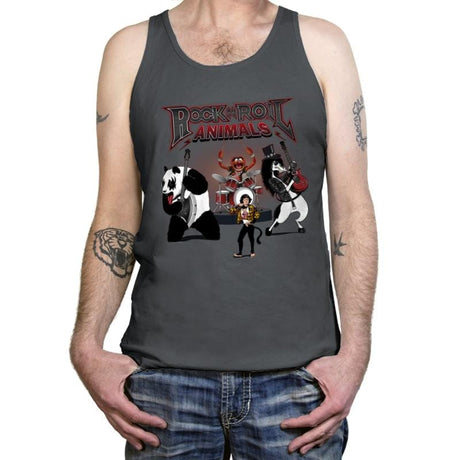 Rock & Roll Animals - Tanktop Tanktop RIPT Apparel X-Small / Asphalt