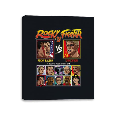 Rocky Fighter - Rocky vs Drago - Canvas Wraps Canvas Wraps RIPT Apparel 11x14 / Black