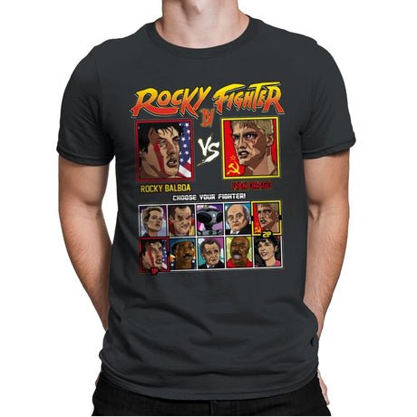 Rocky Fighter - Rocky vs Drago - Mens Premium T-Shirts RIPT Apparel Small / Heavy Metal