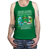 Rocky Loves Holidays - Ugly Holiday - Tanktop Tanktop RIPT Apparel X-Small / Kelly