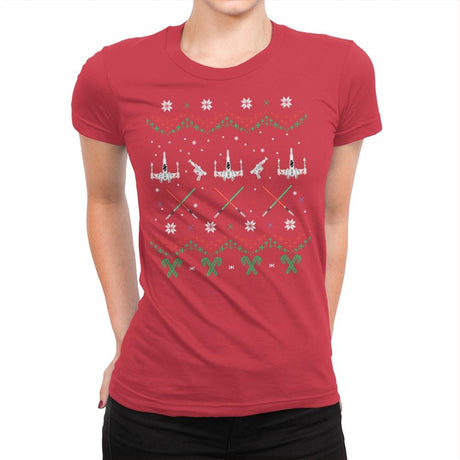 Rogue Christmas - Ugly Holiday - Womens Premium T-Shirts RIPT Apparel Small / Red