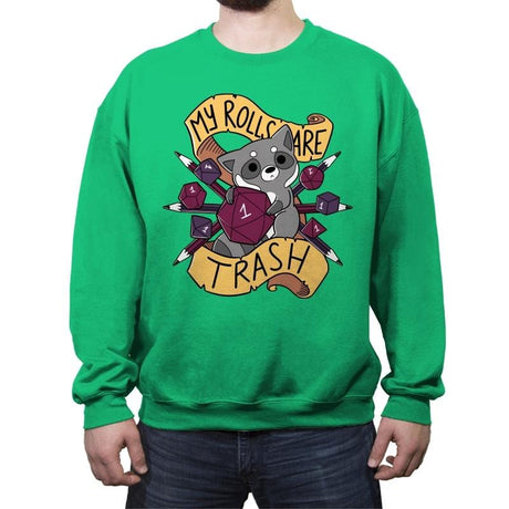 RPG Raccoon - Crew Neck Sweatshirt Crew Neck Sweatshirt RIPT Apparel Small / Irish Green