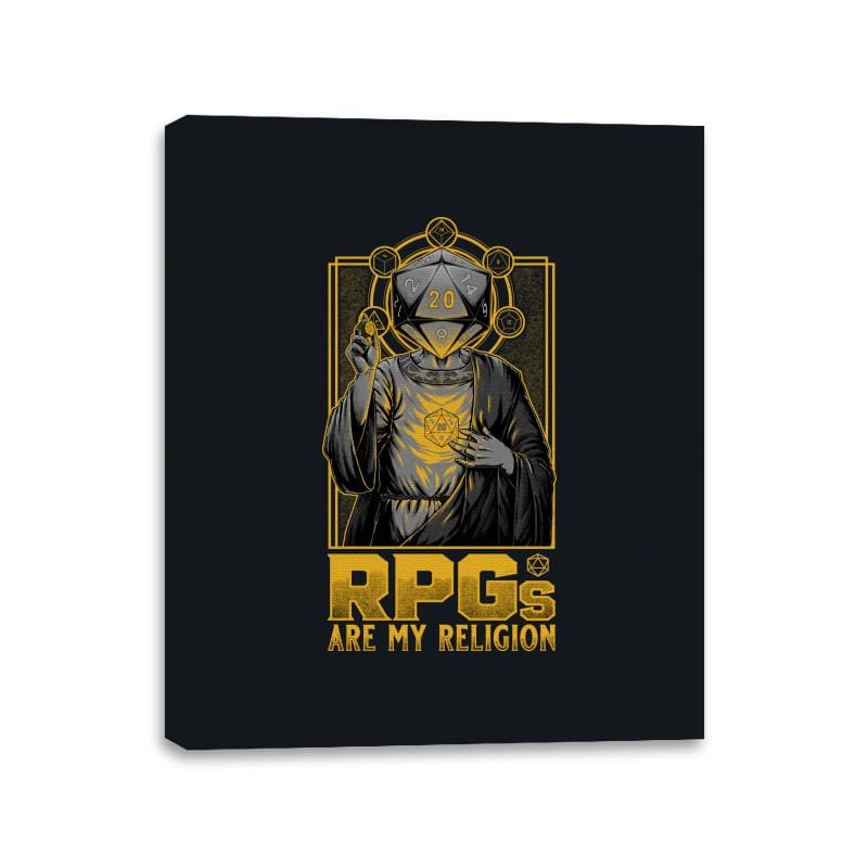 RPGs are my Religion - Canvas Wraps Canvas Wraps RIPT Apparel 11x14 / Black