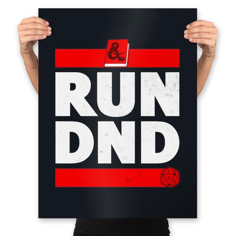 RUN DND - Prints Posters RIPT Apparel 18x24 / Black