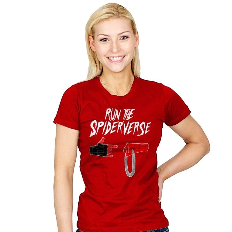 Run The Spiderverse  - Womens T-Shirts RIPT Apparel Small / Red