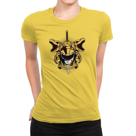 Russeus Tyrannosaurus Rex - Zordwarts - Womens Premium T-Shirts RIPT Apparel Small / Vibrant Yellow