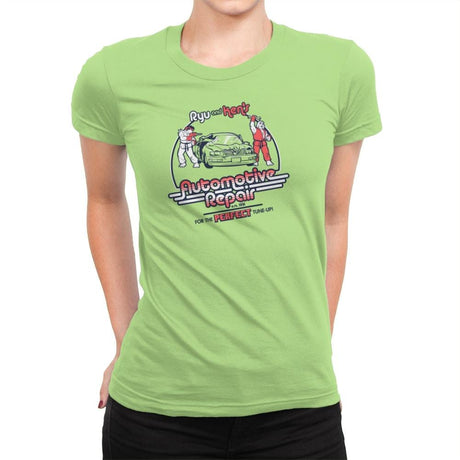 Ryu and Ken's Automotive Repair Exclusive - Womens Premium T-Shirts RIPT Apparel Small / Mint