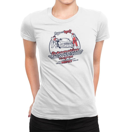 Ryu and Ken's Automotive Repair Exclusive - Womens Premium T-Shirts RIPT Apparel Small / White