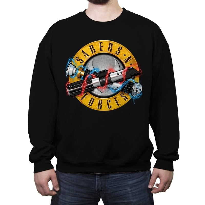 Sabers 'N' Forces - Crew Neck Sweatshirt Crew Neck Sweatshirt RIPT Apparel Small / Black