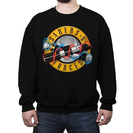 Sabers 'N' Forces - Crew Neck Sweatshirt Crew Neck Sweatshirt RIPT Apparel Small / Black