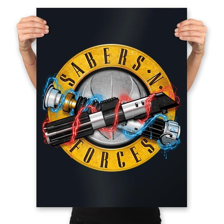 Sabers 'N' Forces - Prints Posters RIPT Apparel 18x24 / Black